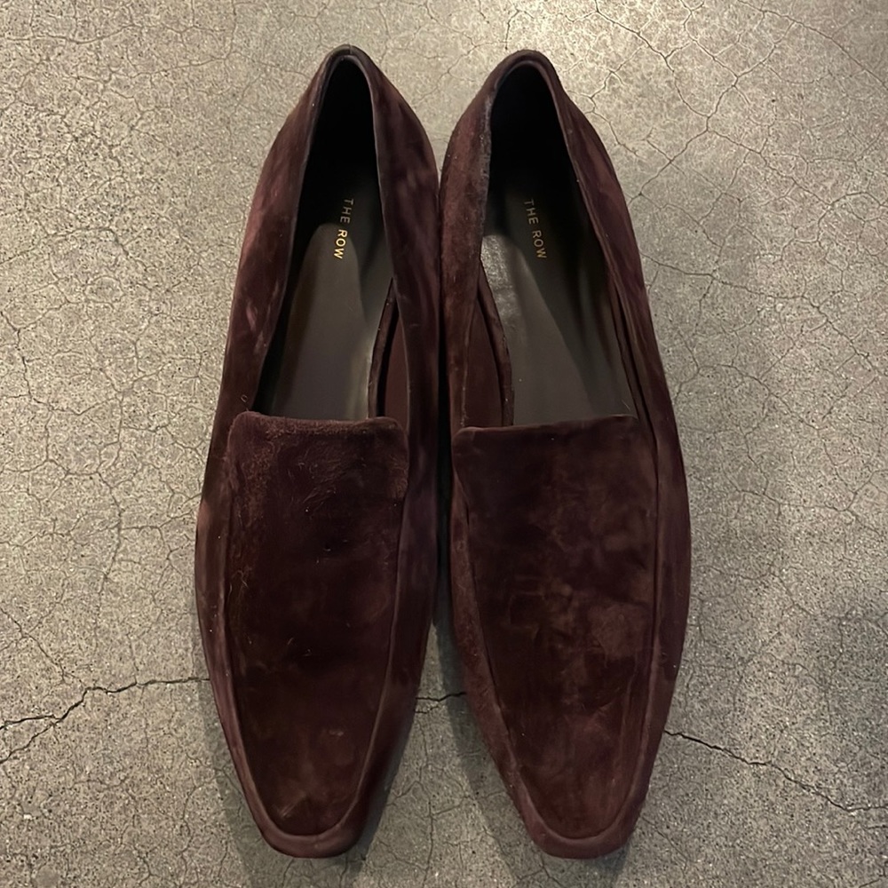 The Row chocolate brown suede loafers (size 40)